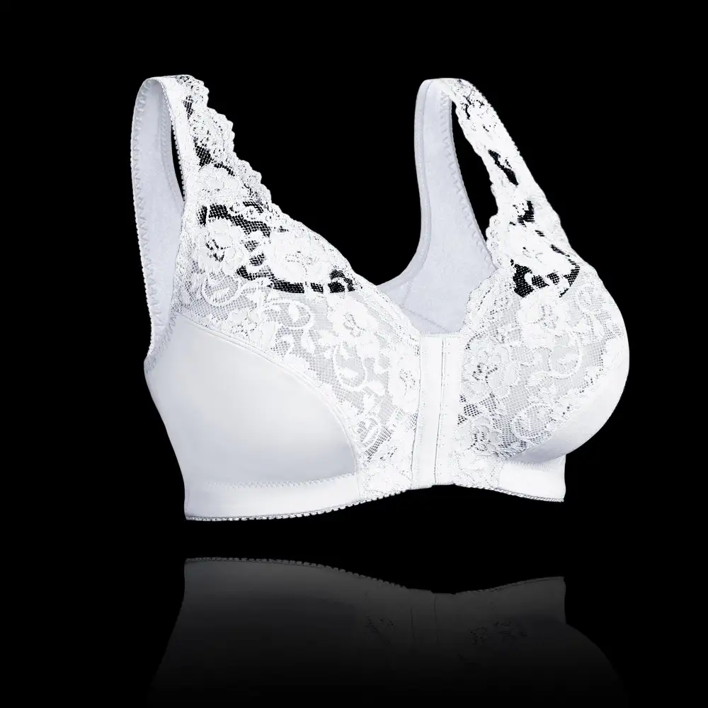 Front hooks, stretch-lace, super-lift, and posture correction �C ALL IN ONE BRA!
