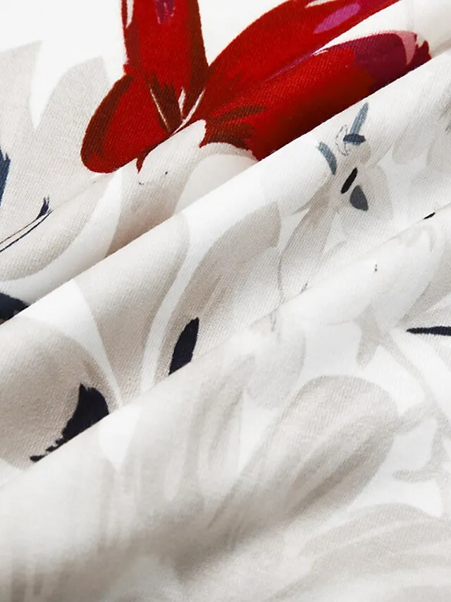 Women's Casual Dress Floral Dress Long Dress Maxi Dress Black White Blue Short Sleeve Floral Cold Shoulder Spring Summer V Neck Fashion Daily Vacation Weekend 2023 S M L XL XXL 3XL