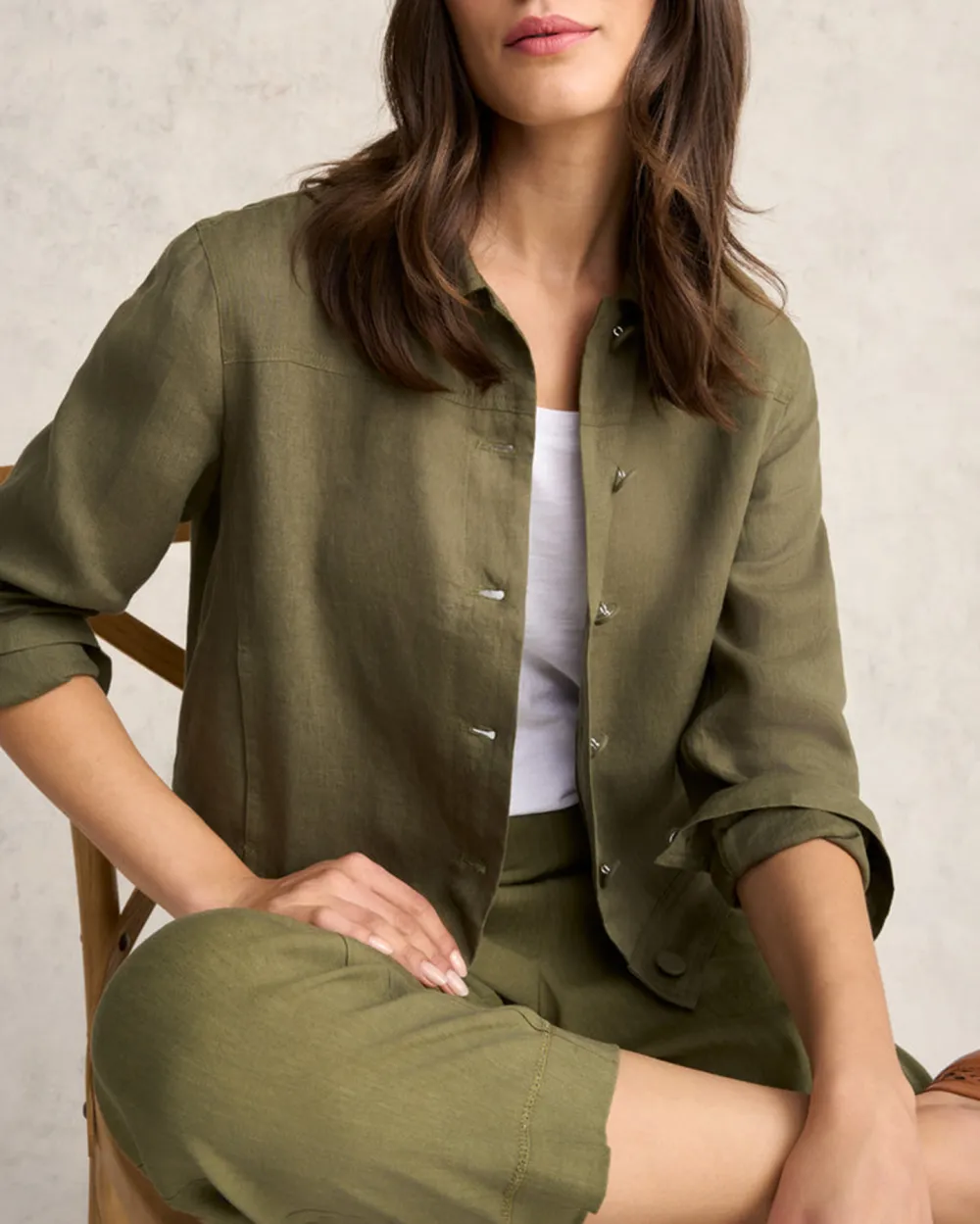 Timeless Linen Jacket - Khaki