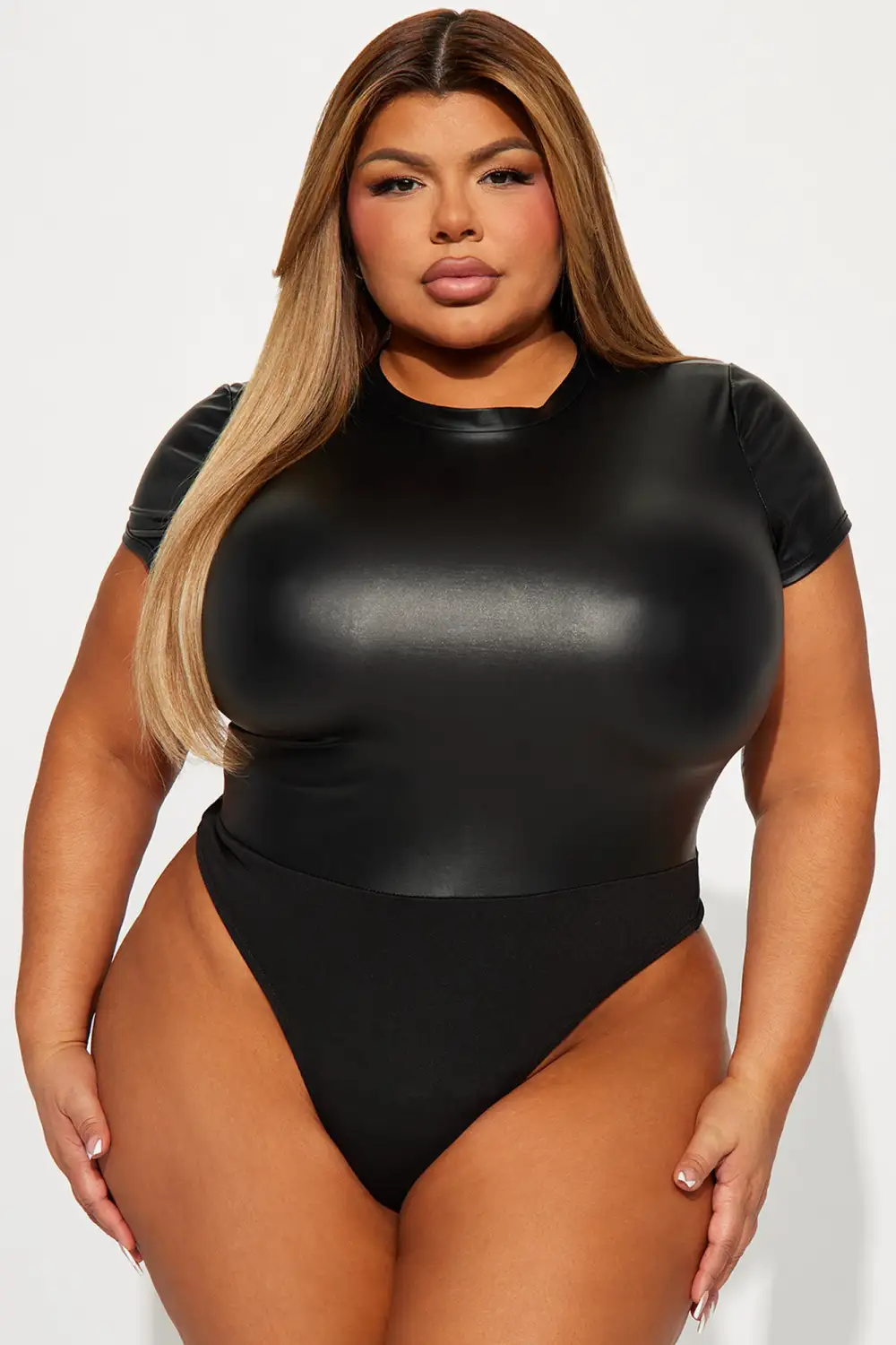 Cori PU Bodysuit - Black