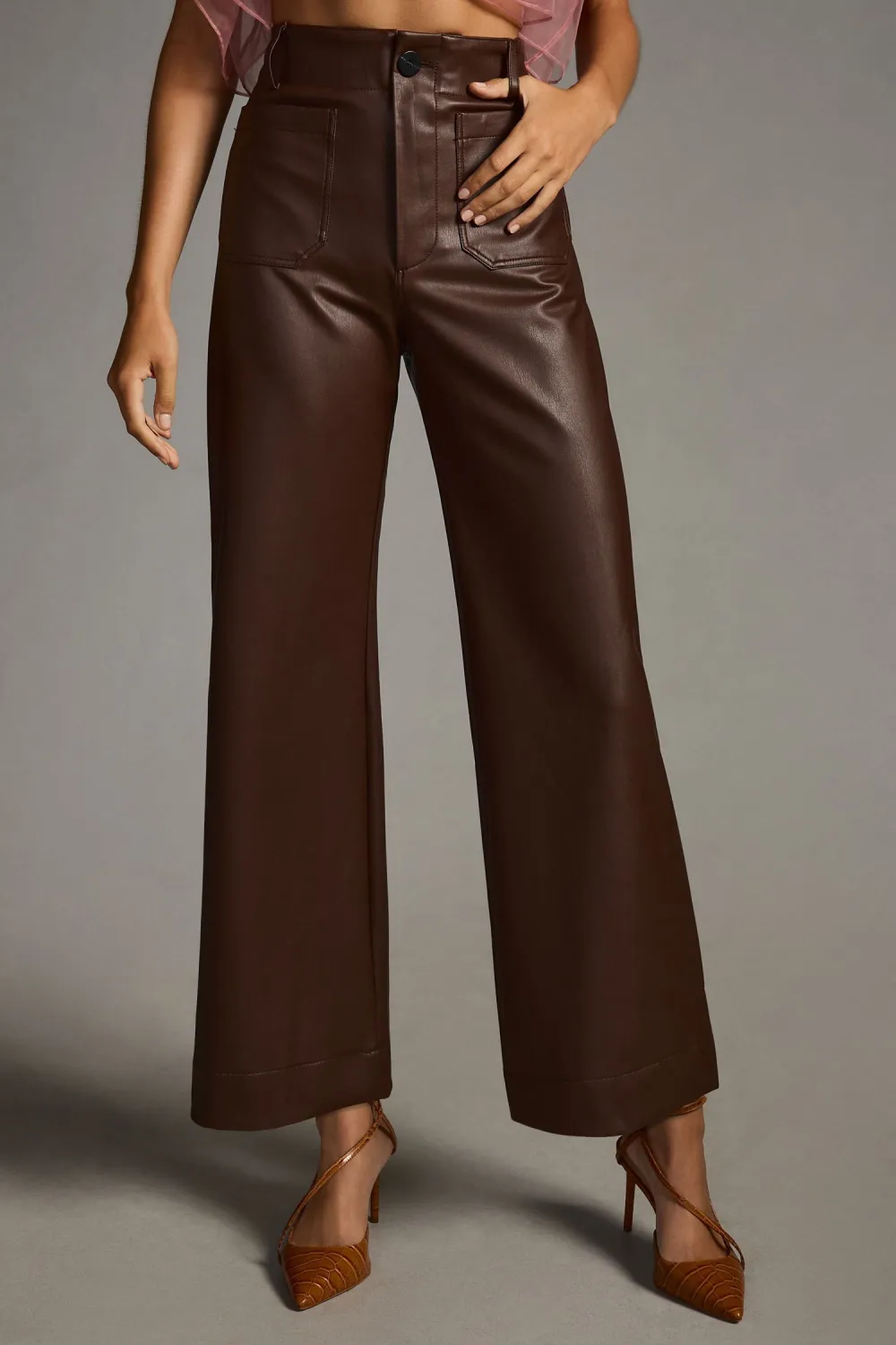 The Colette Cropped Vegan Leather Pants