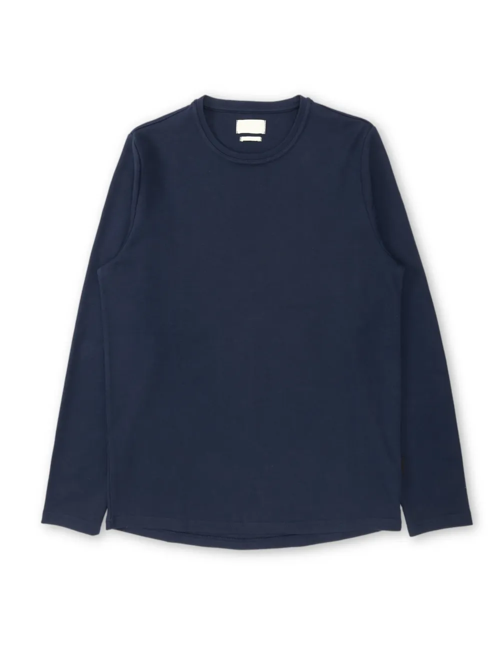 Navy Crew Neck Long Sleeve Plain T-Shirt