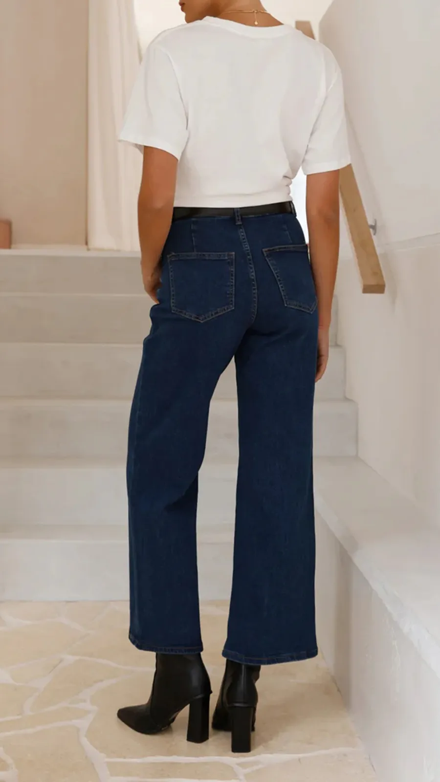 Adjustable Button Waist Jeans