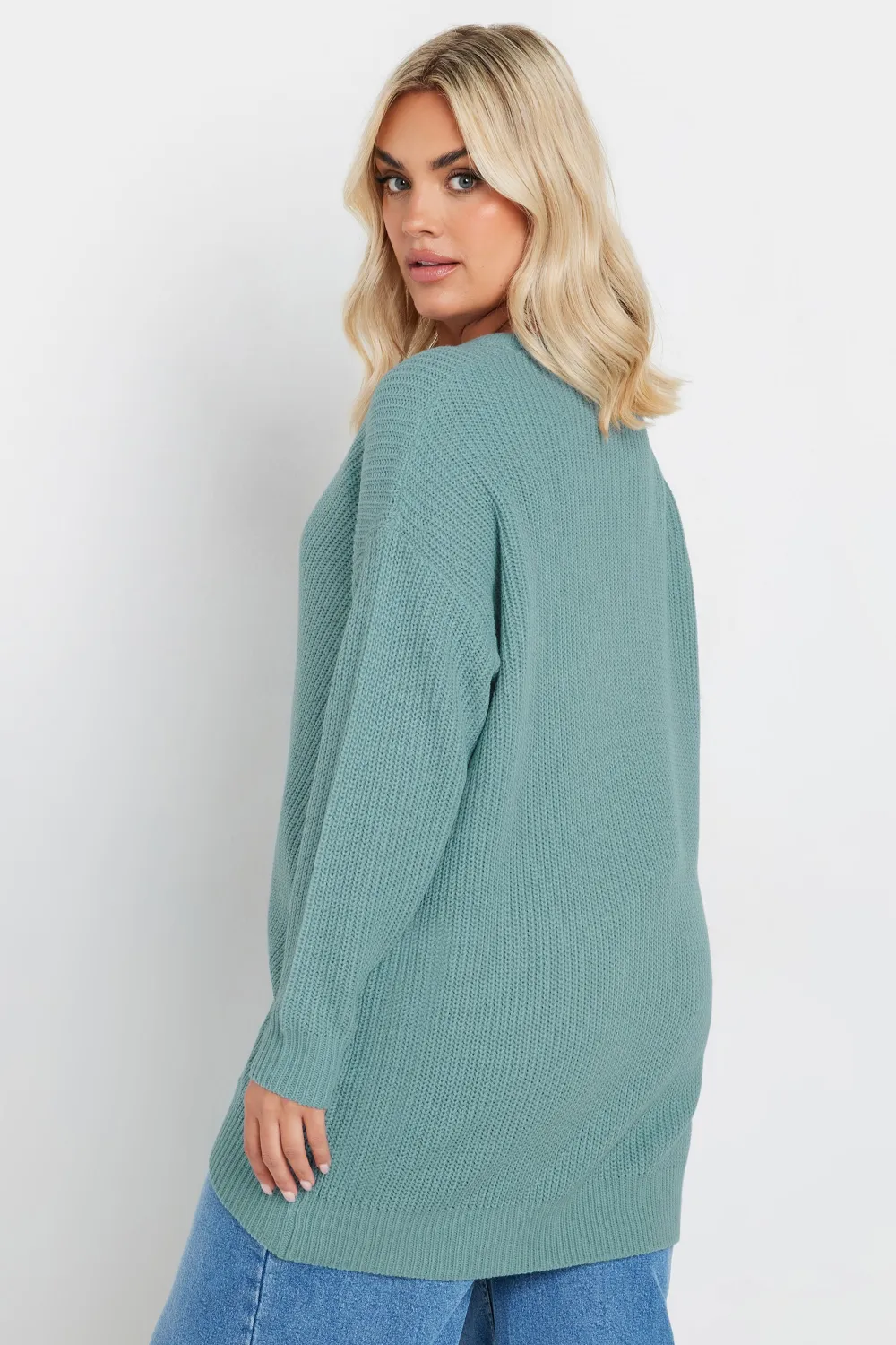 YOURS Curve Black & White Essential Knitted Jumper