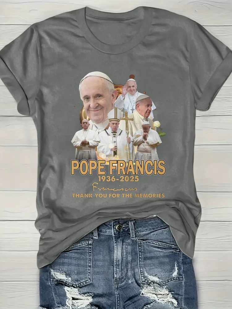 Women's Thank You For The Memories Print Short Sleeve Round Neck Cotton T-Shirt