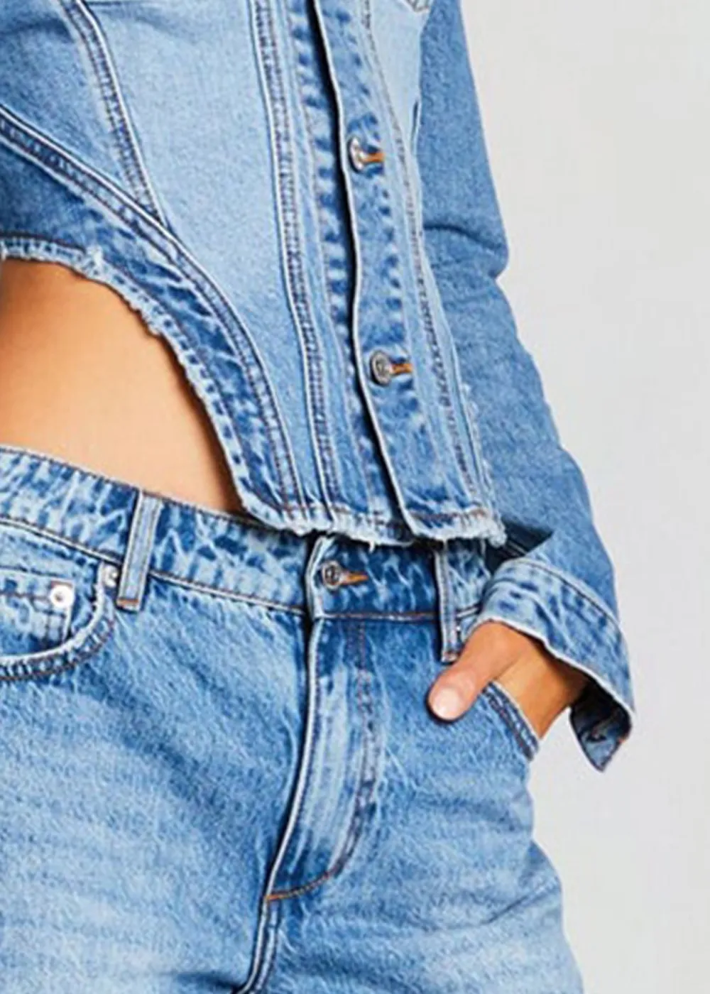 Corset-inspired Denim Jacket