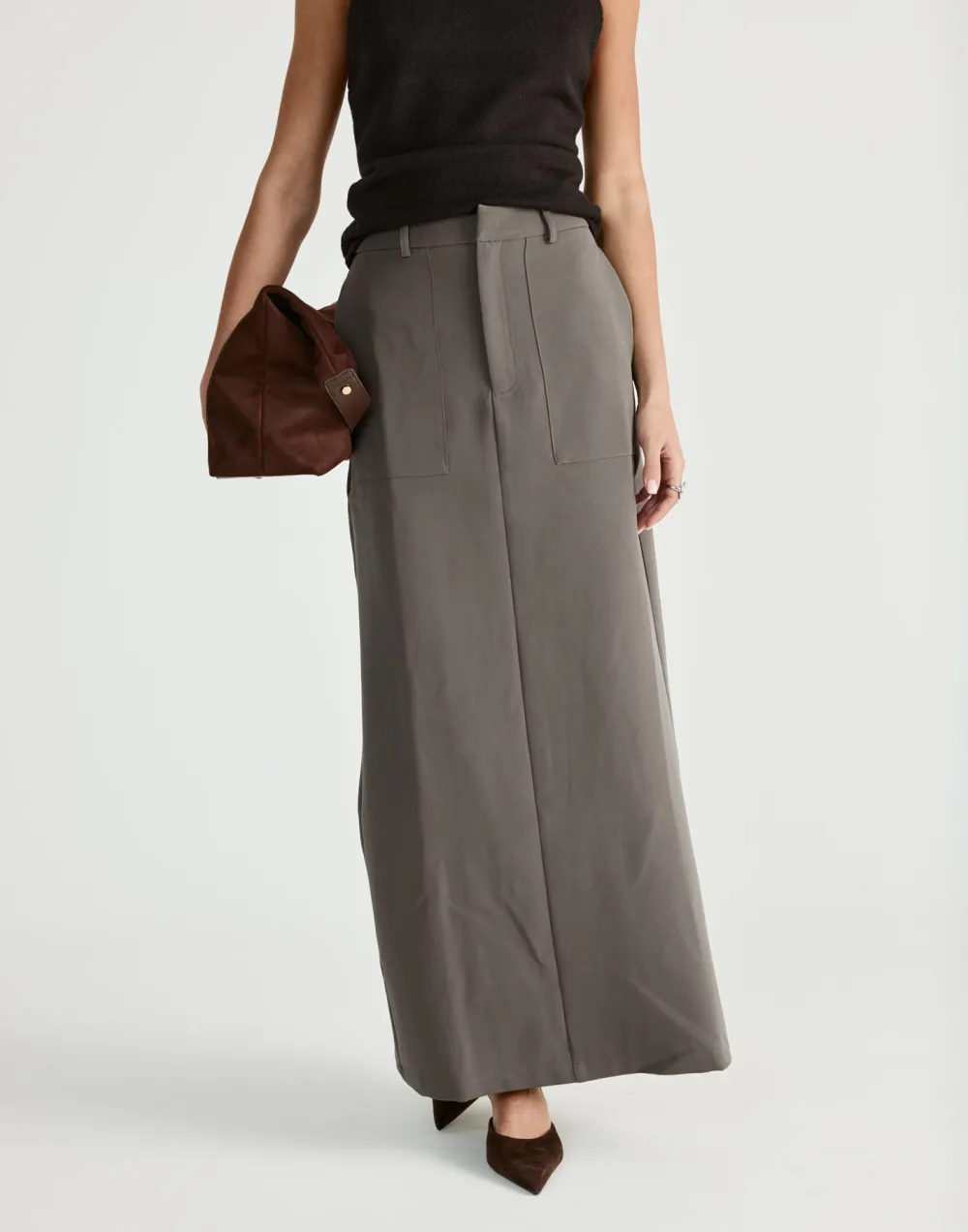 Minimalist Three Dimensional Cut Slit Skirt
