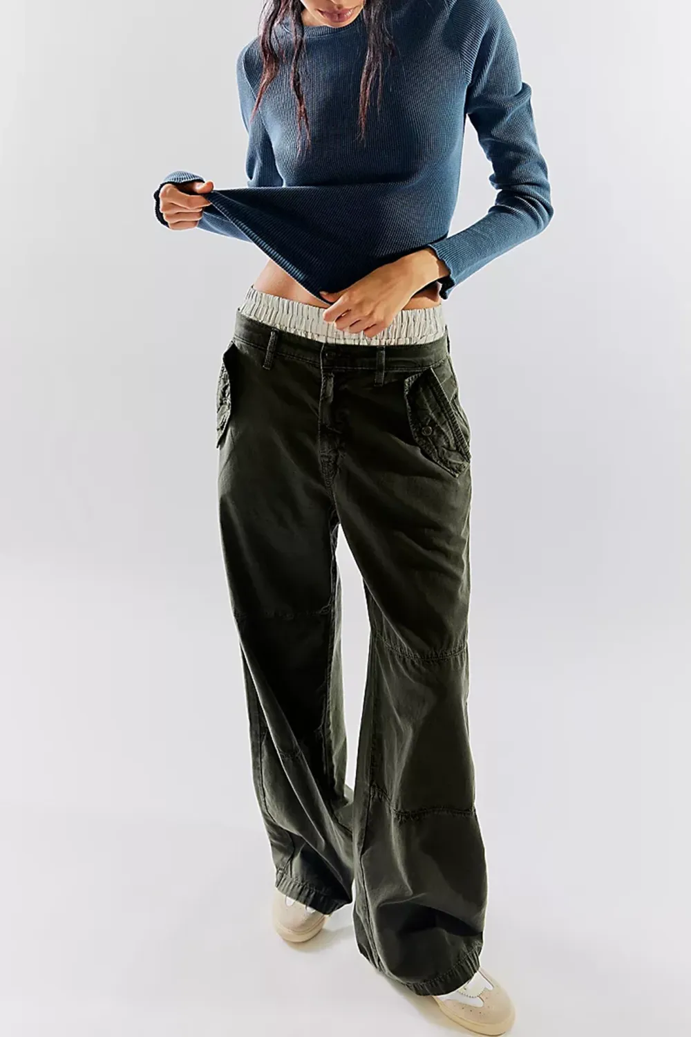 Cropped Ribbed Crew Neck Top