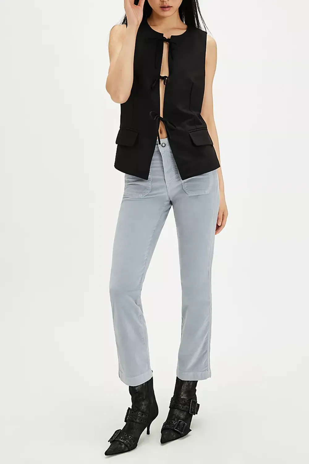 Mid Rise Straight Jeans