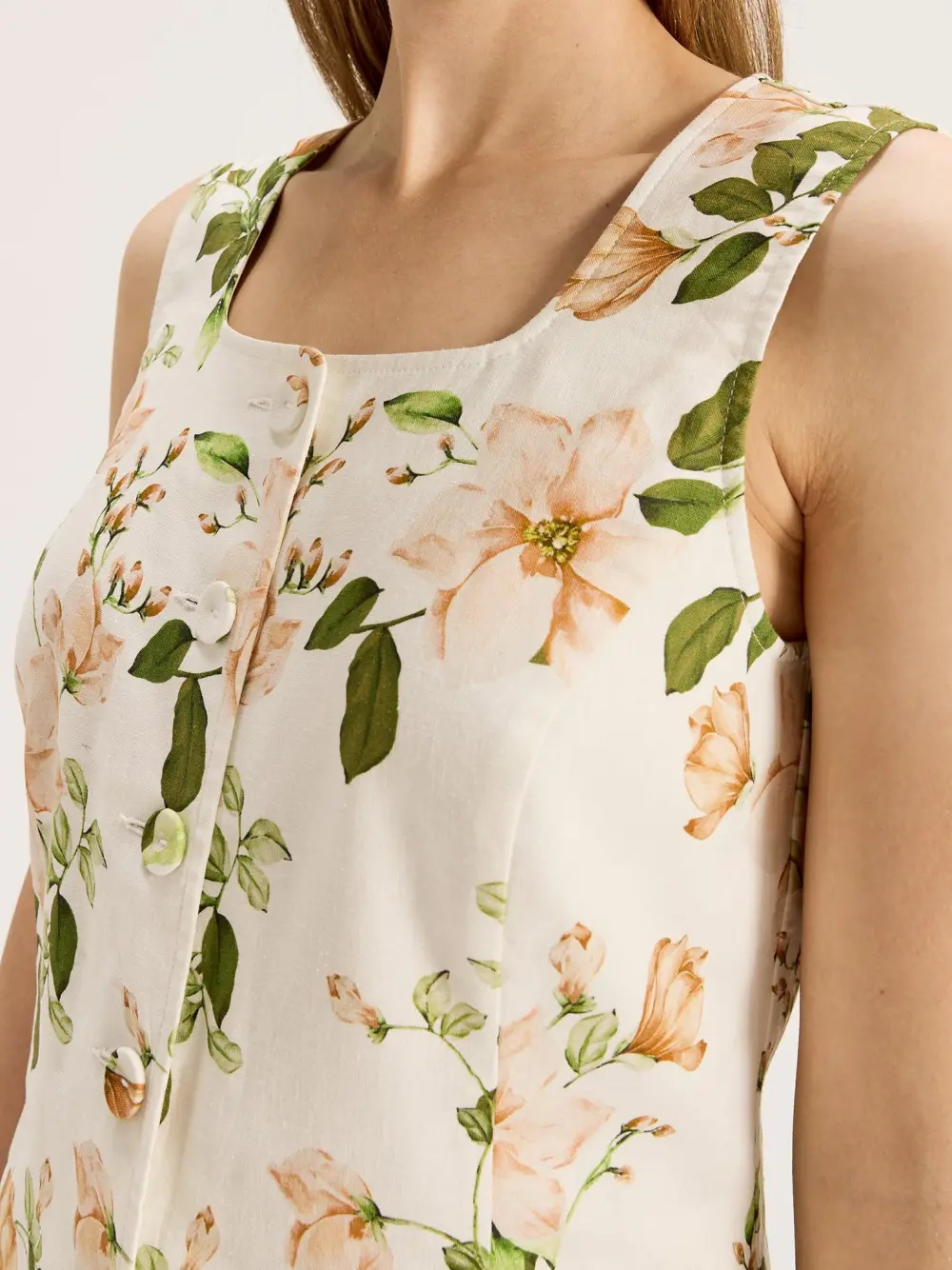 Plants Printed Square Neck Tank Top