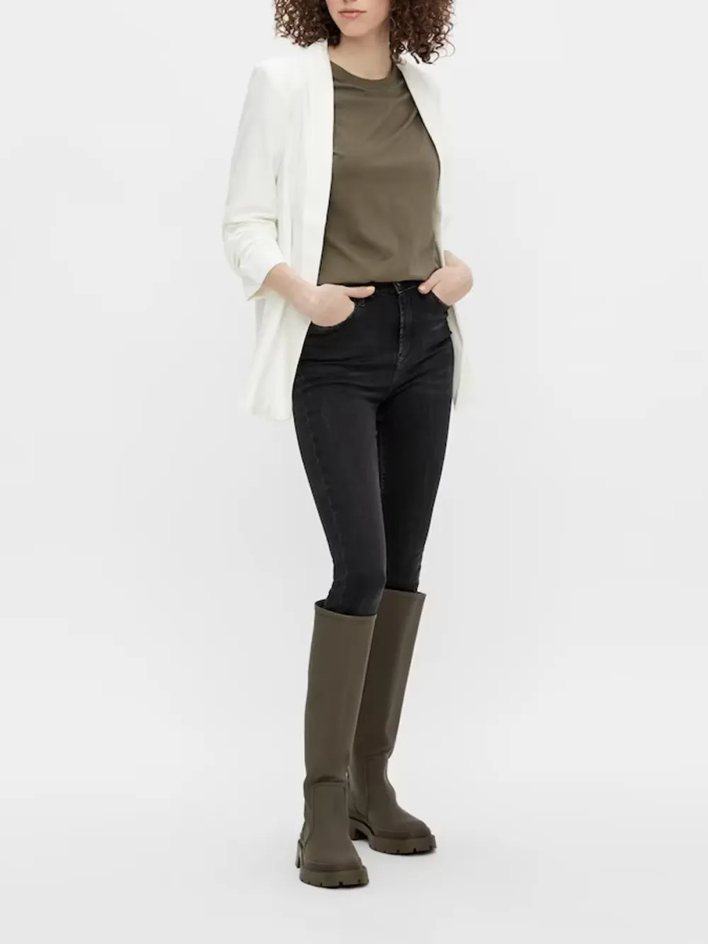 Plain Colored Soft Feel Blazer