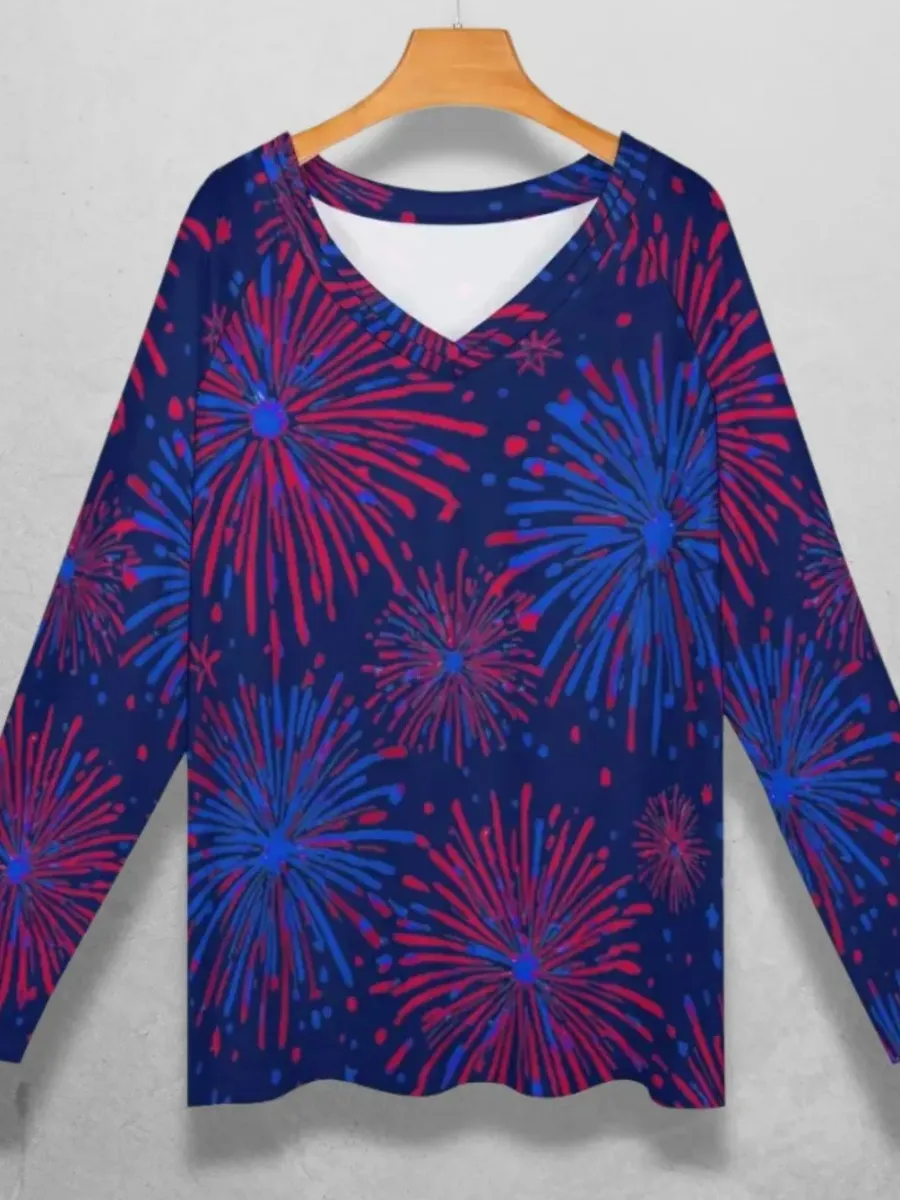 Firework Burst V-Neck Top