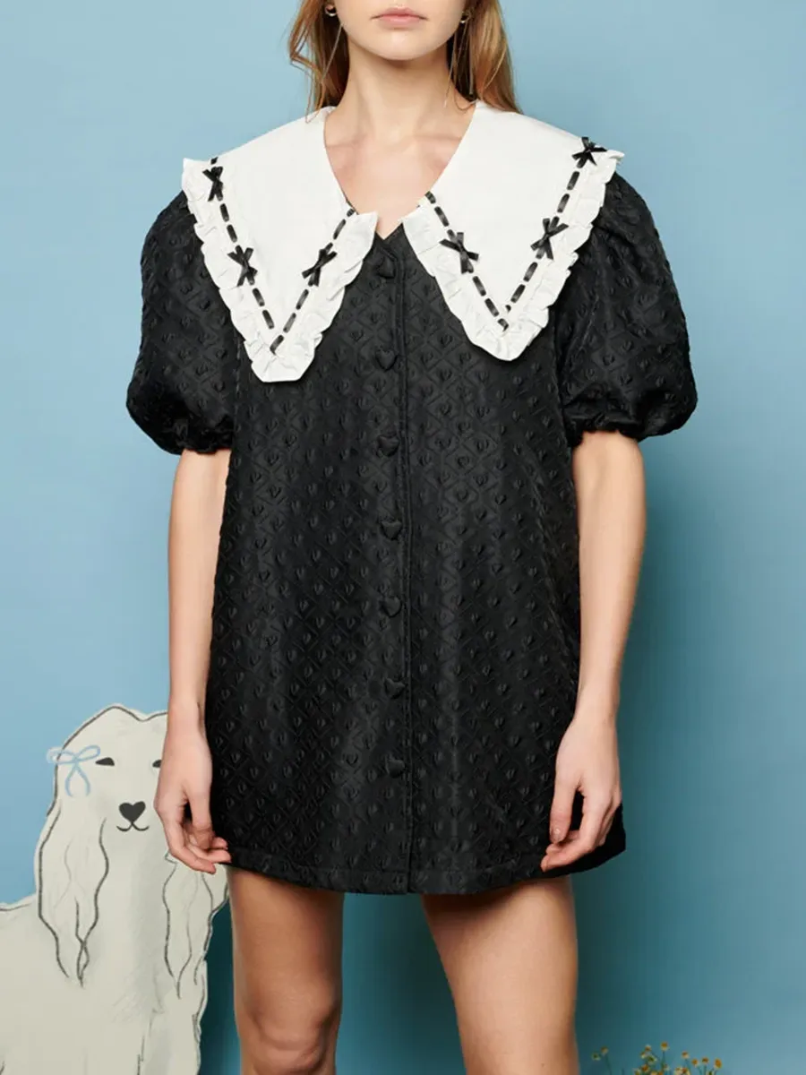 Soft Bow Collar Dress