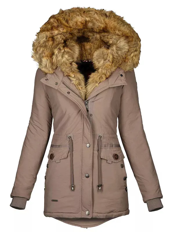 2in1 ladies winter warm jacket leather coat