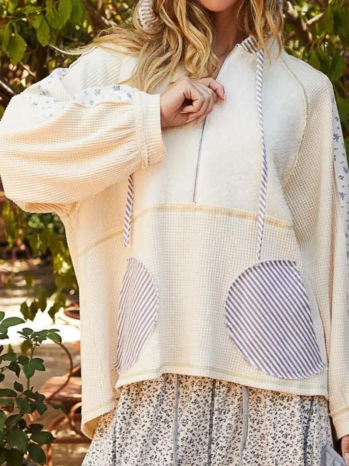 All-Match Daily Cream Long Sleeve Hoodie