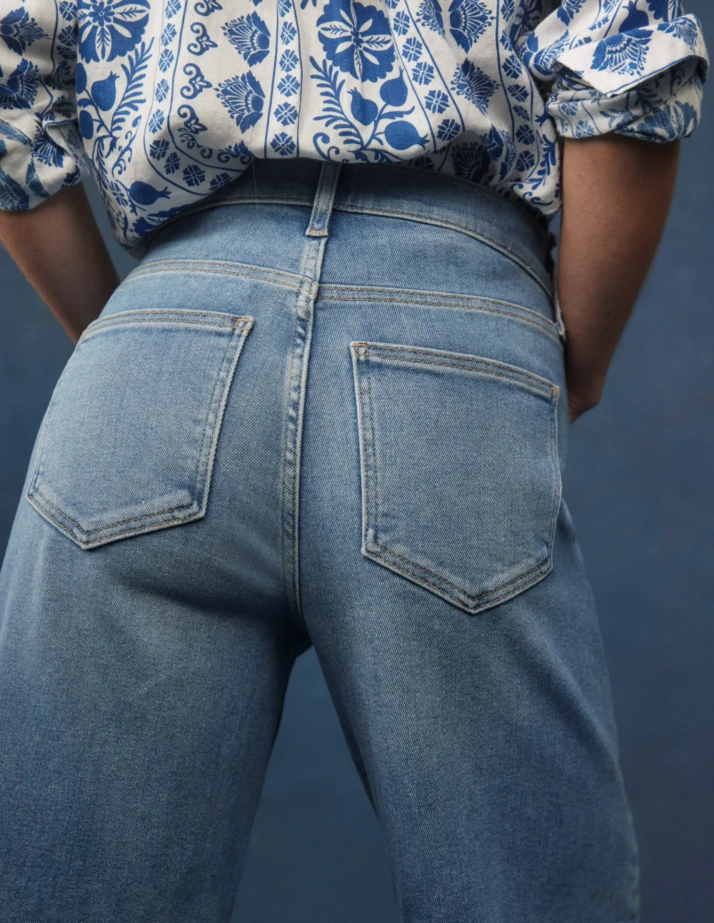 Light Blue Wide - Leg Denim Jeans