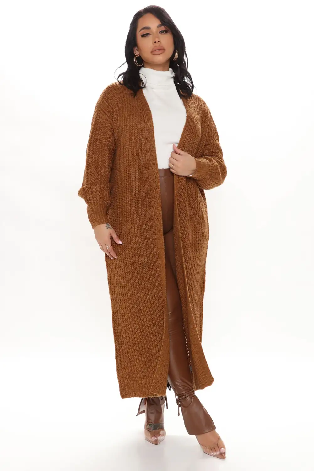 Couch Cuddles Long Cardigan - Brown