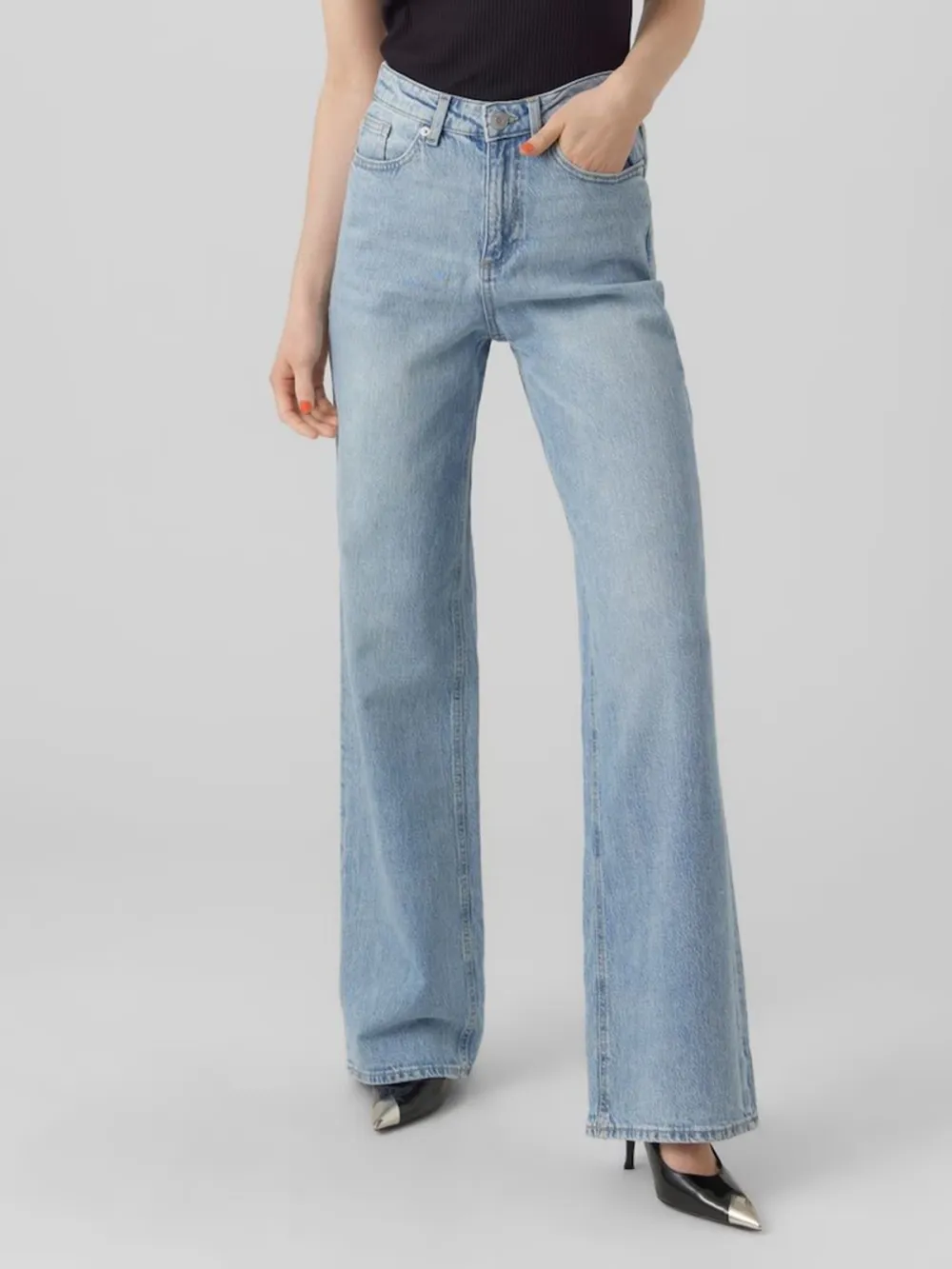 Blue Denim High Waist Casual Style Jeans