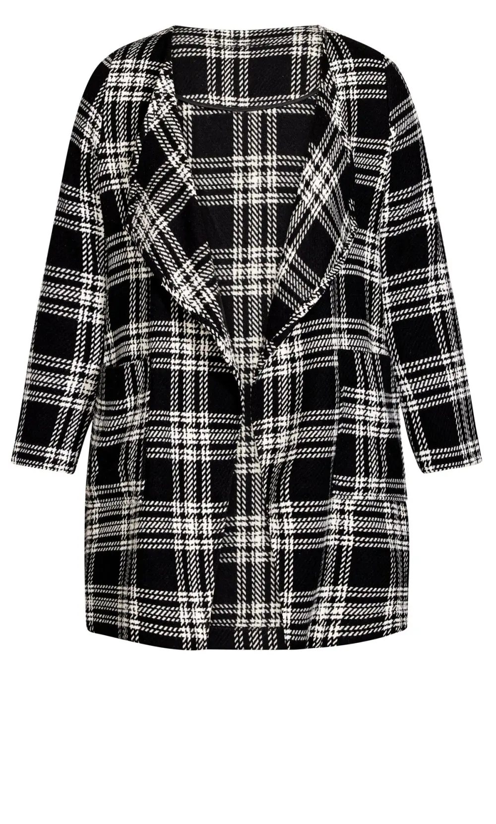 Evans Black Checked Waterfall Jacket