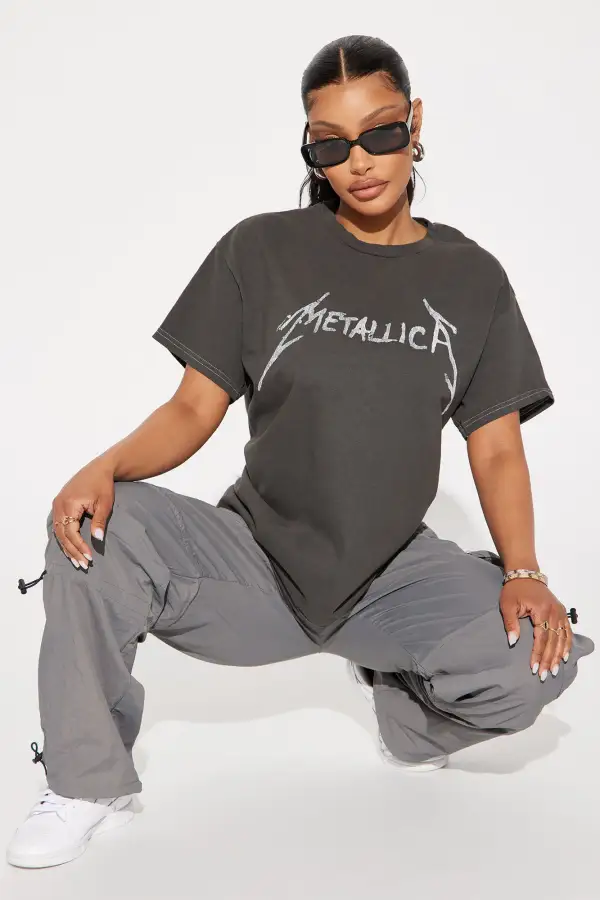 Metallica Front And Back Graphic Tee - Charcoal