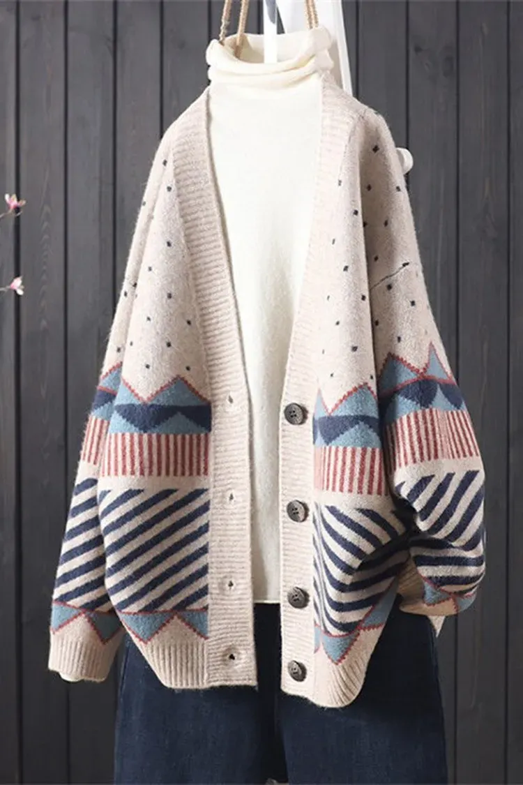 Vintage Totem Long Sleeve Sweater Cardigan