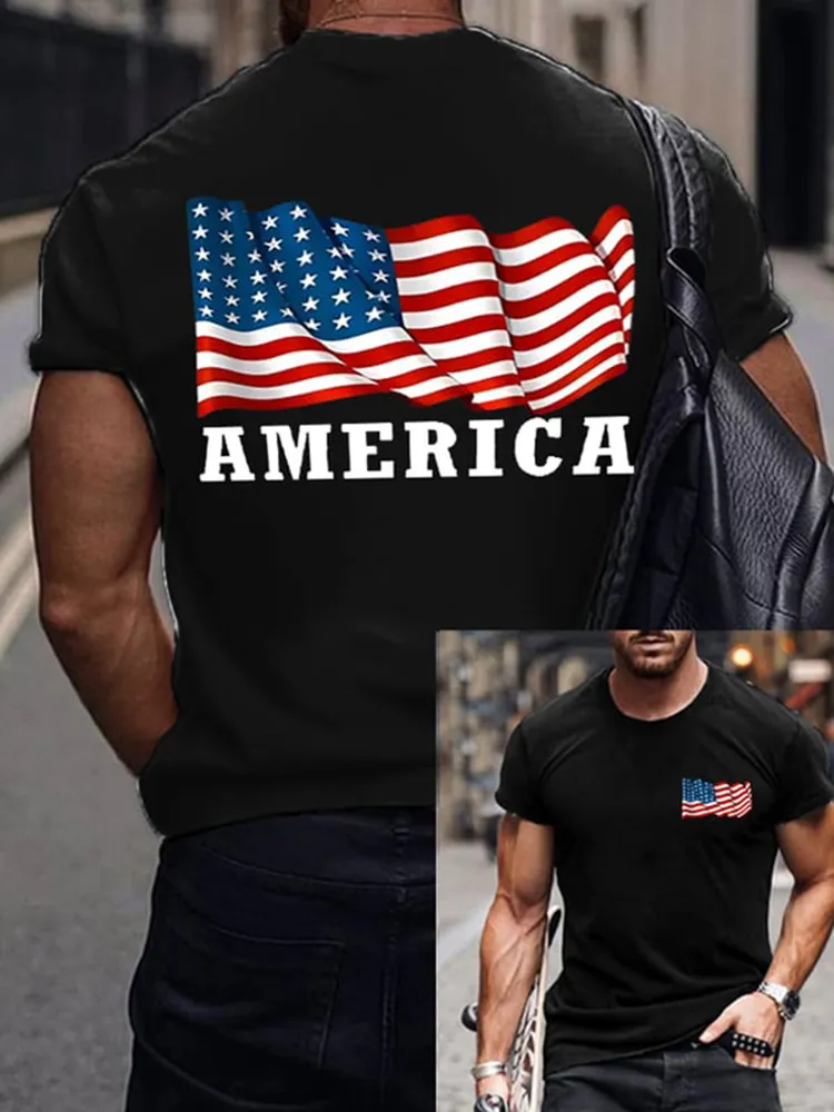 Men'S Shirt With National Flag Print T-Shirt