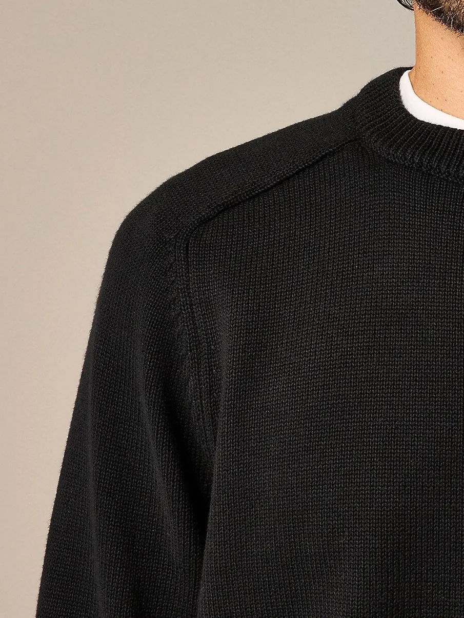Black Crew Neck Knit Sweater