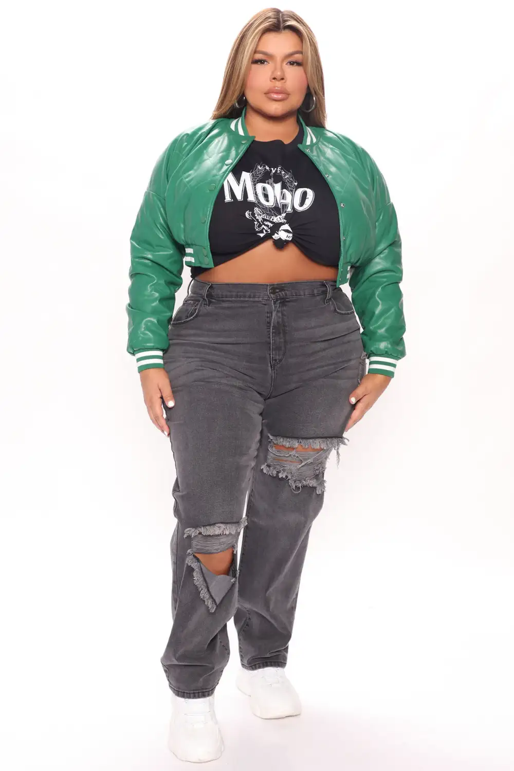 Change Of Plans Cropped Bomber - Hunter