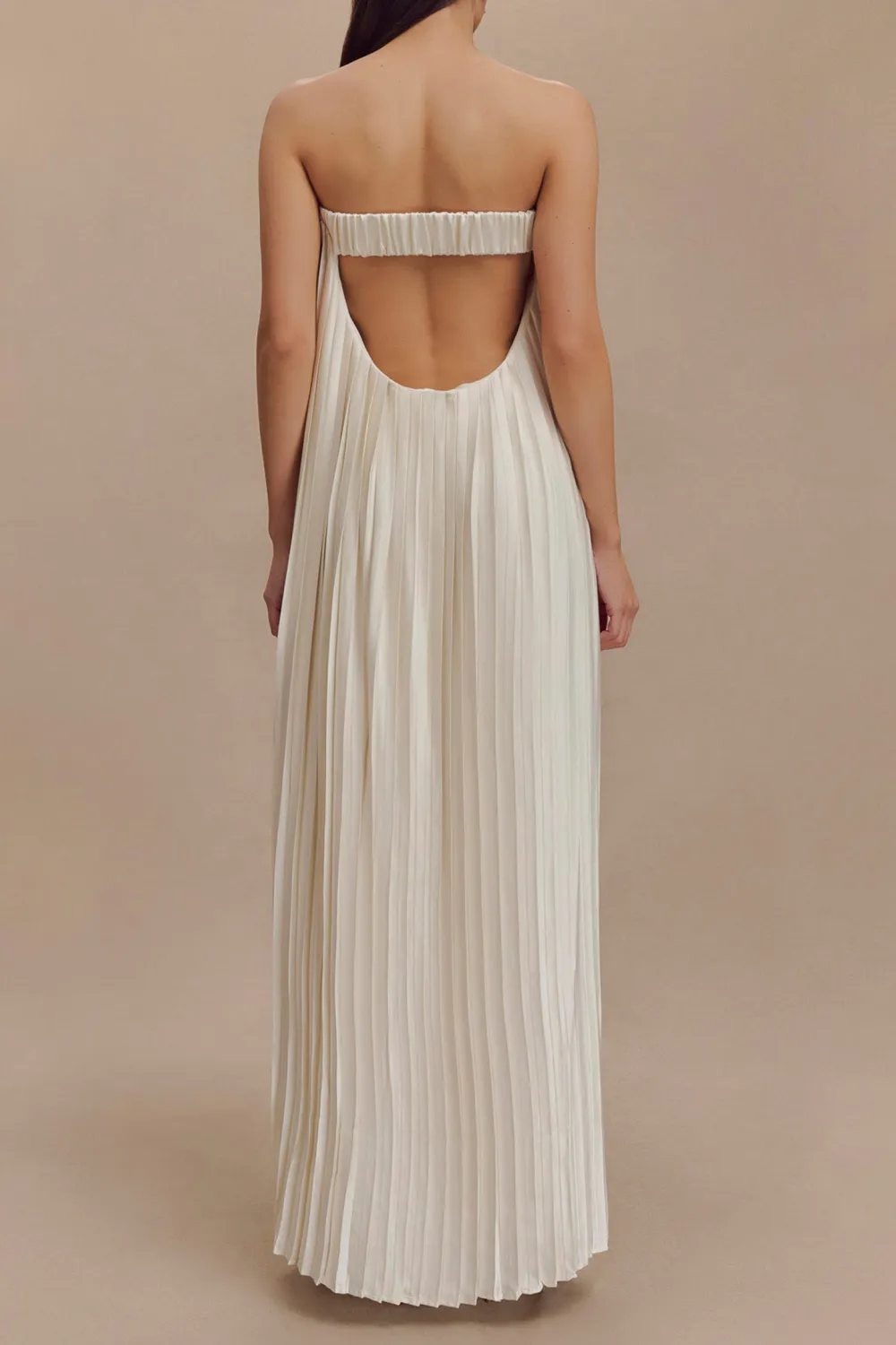 Plisse Strapless Maxi Dress