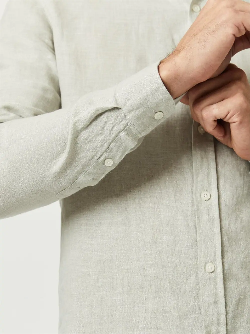 Light Beige Button - Front Men's Shirt
