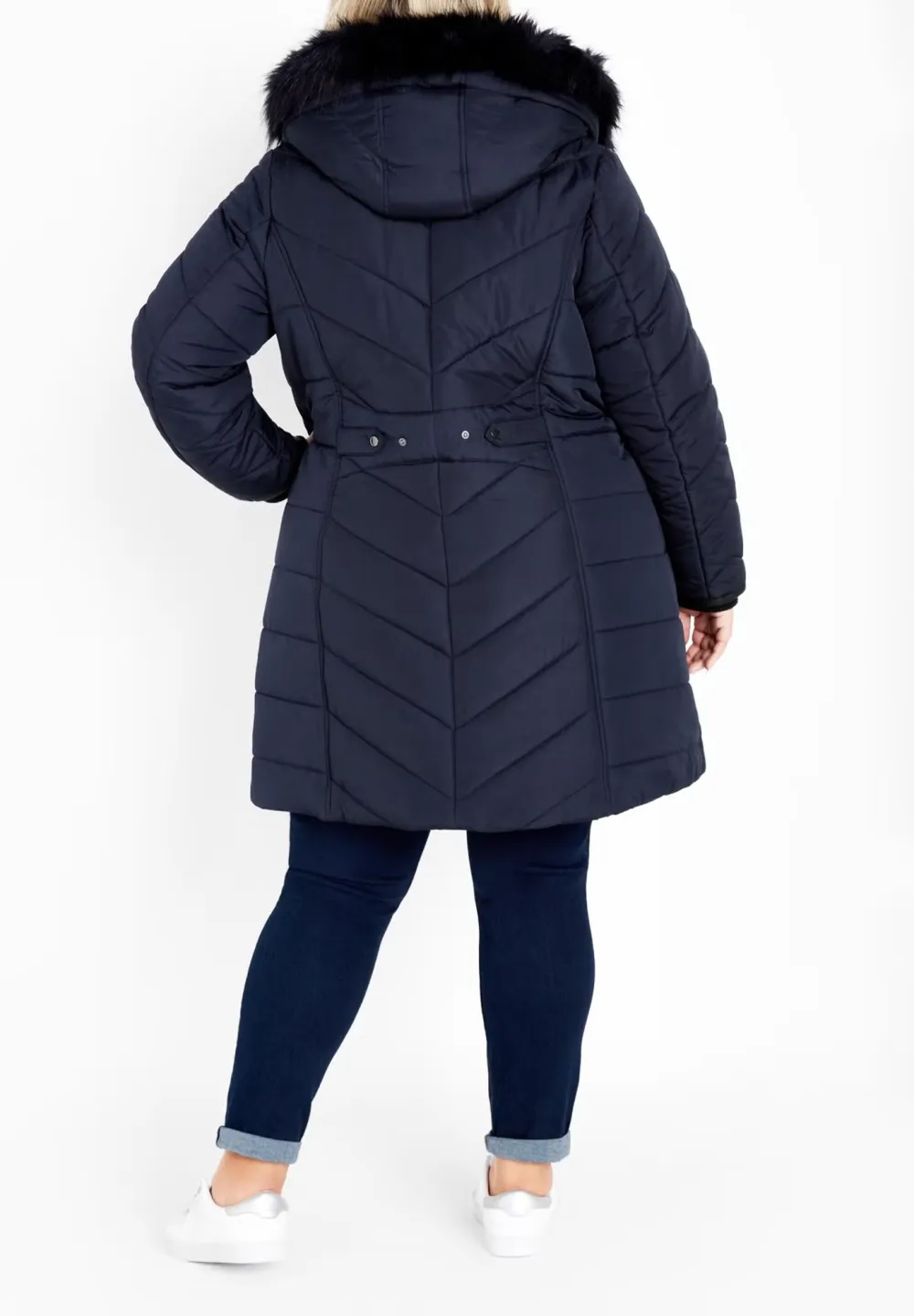 Double Zipper Mid Length Down Jacket