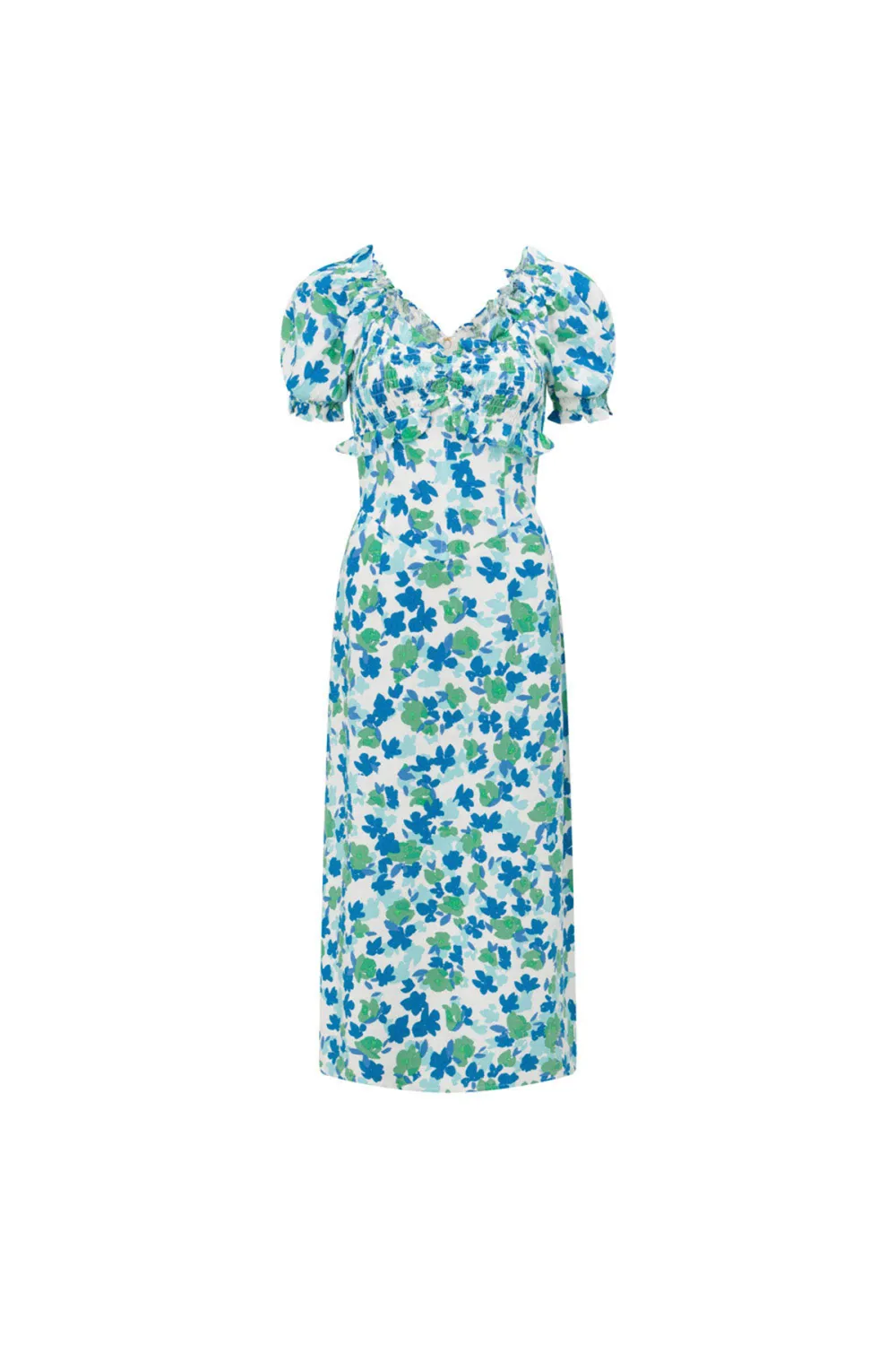 Off Shoulder Floral Print Midi Dress