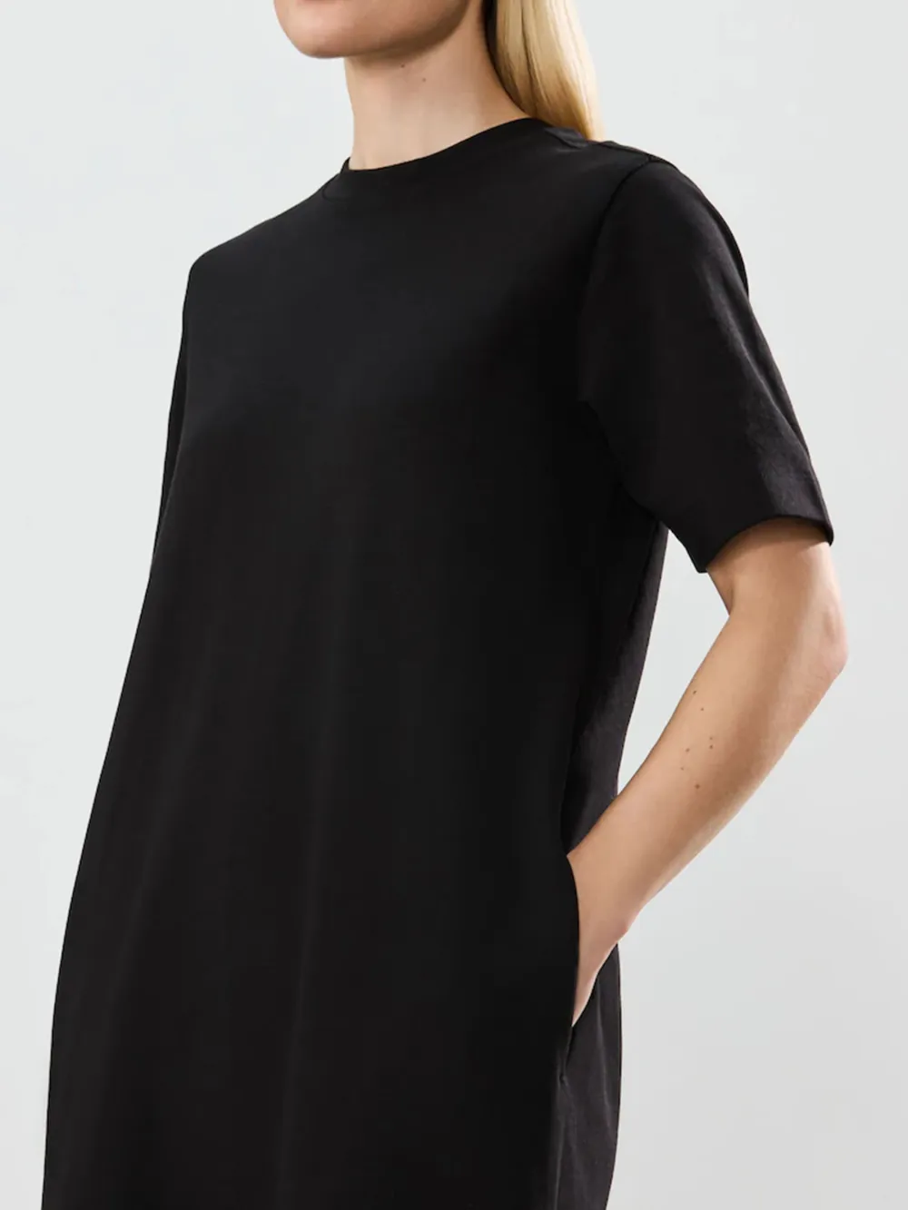 Casual Versatile Solid Color Crew Neck T-Shirt Dress