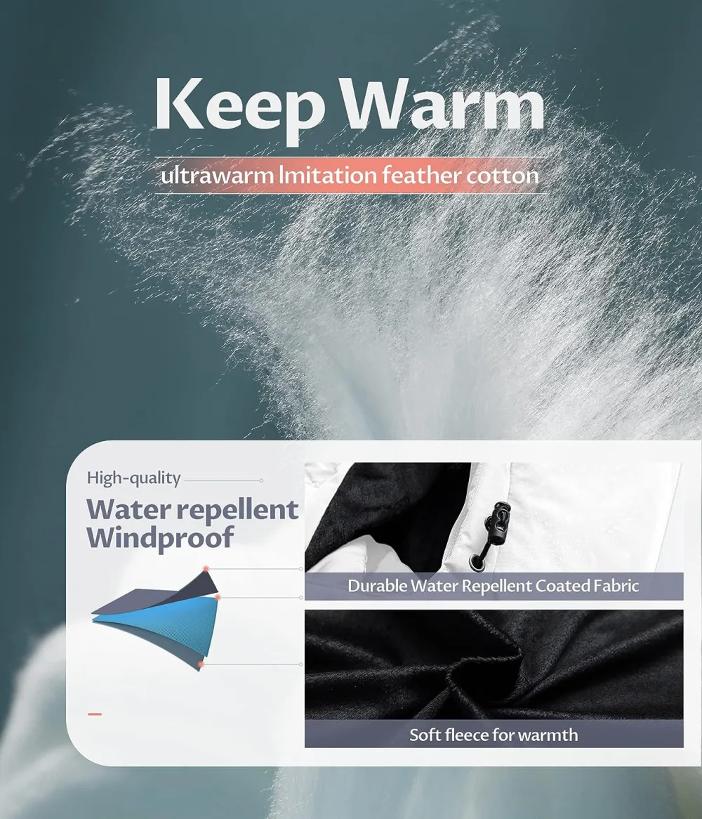 US Women's Winter Hooded Coat Waterproof Warm Long Puffer Jacket Parka