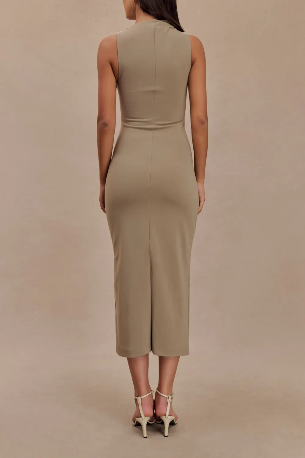 Draped Stretch Crepe Maxi Dress