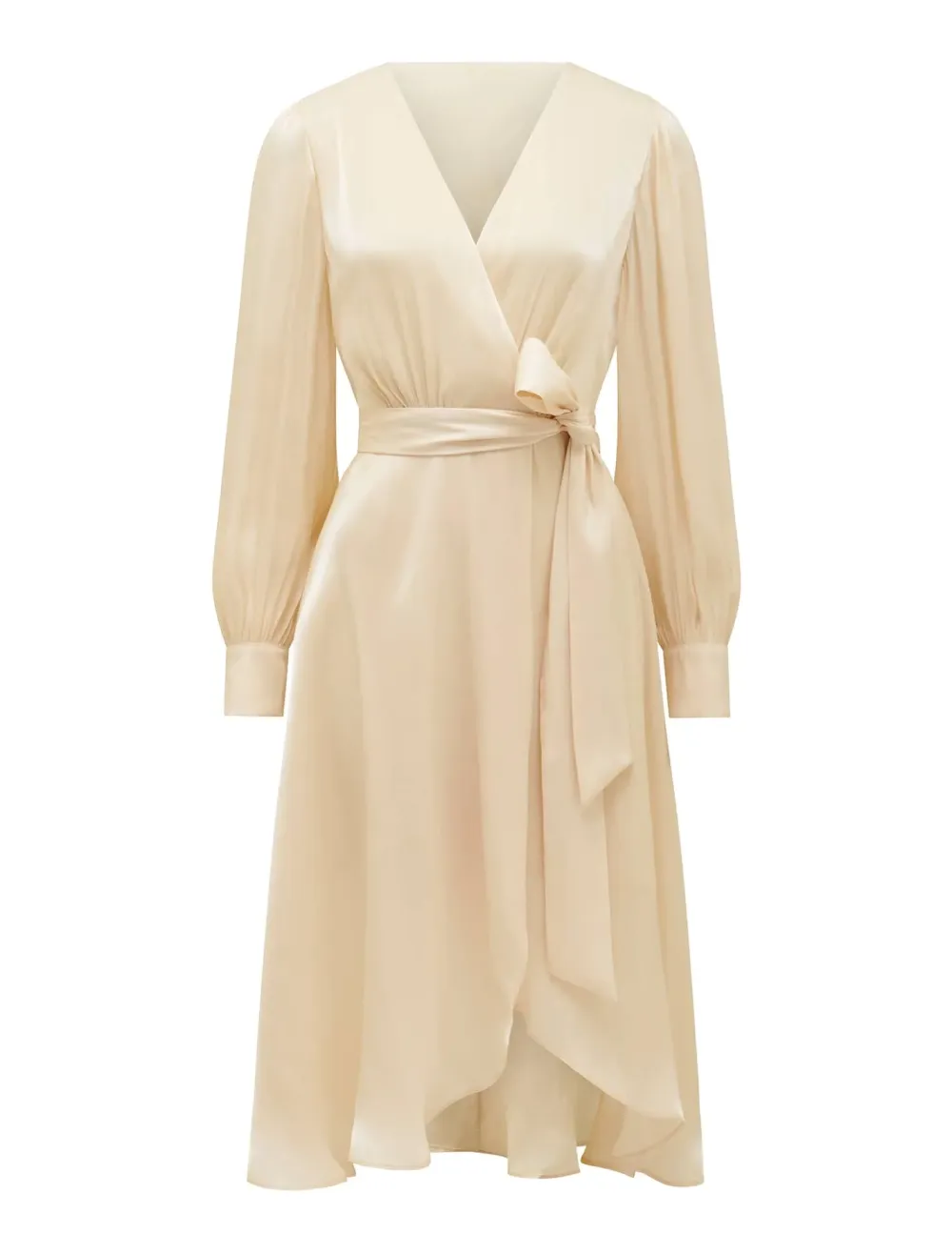 Petite Metallic Wrap Midi Dress