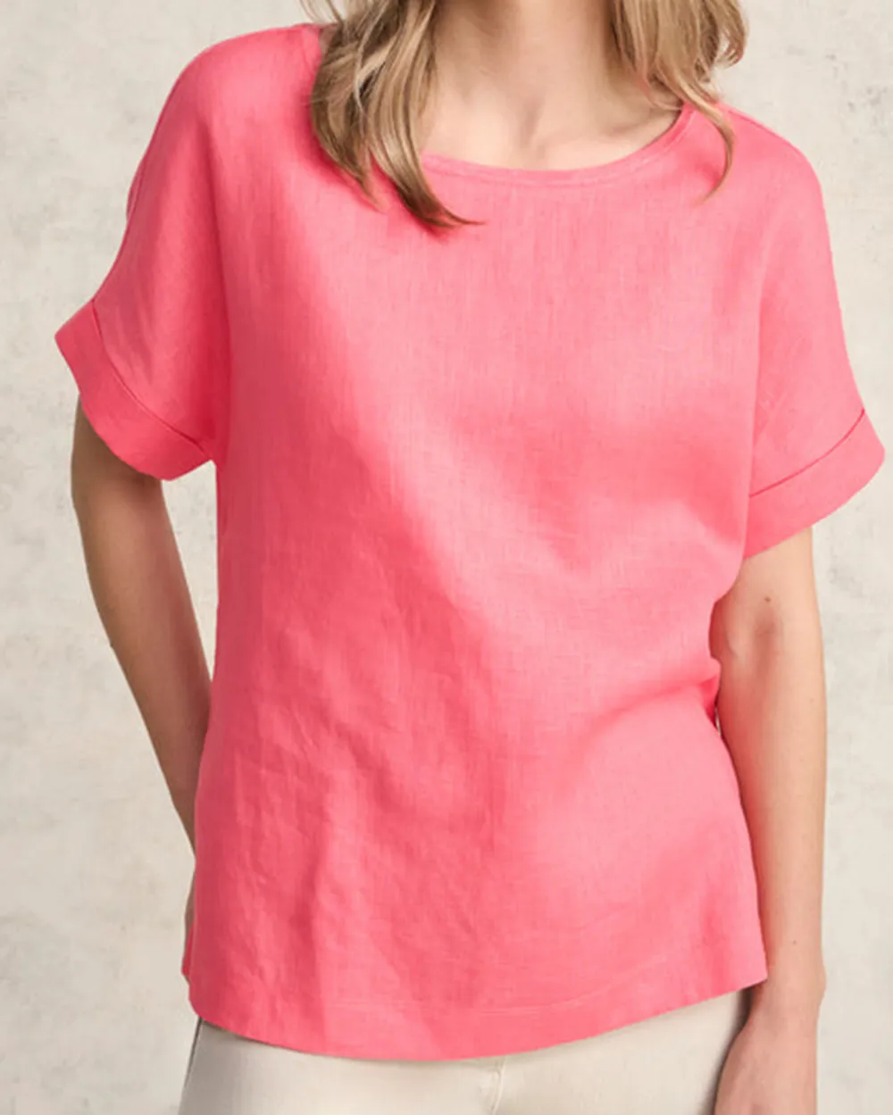 Loose Fit Short Sleeve Linen Top