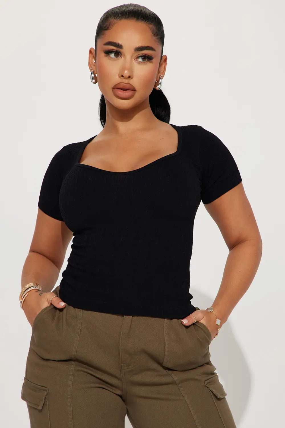 Reyna Seamless Top - Black