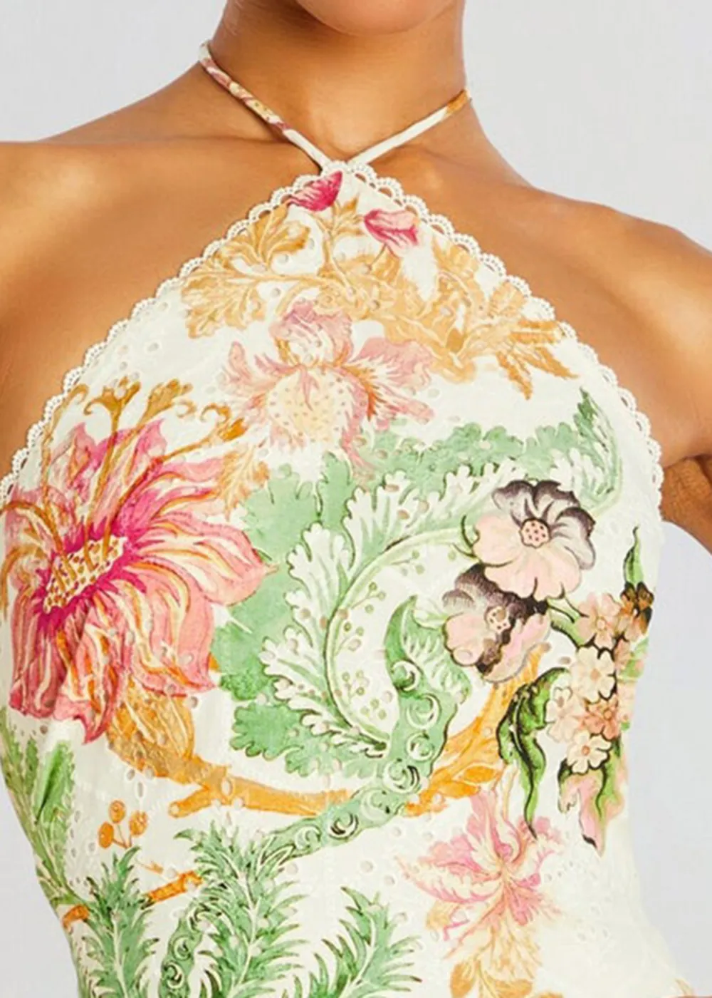 Colorful Halter Short Dress