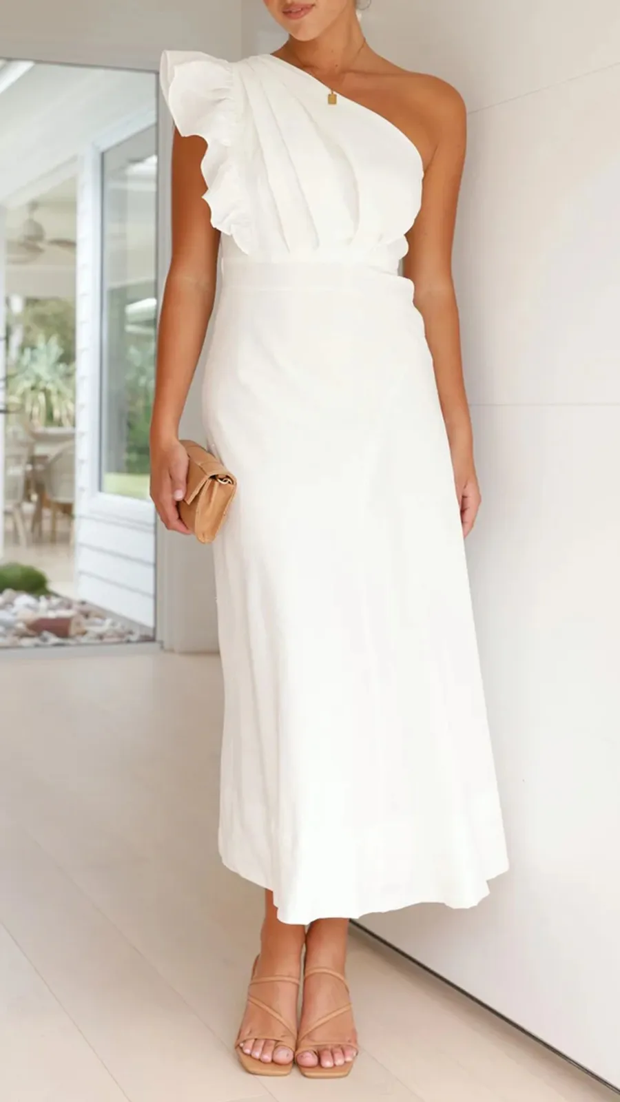 Ruffle Sleeve Midi Dress