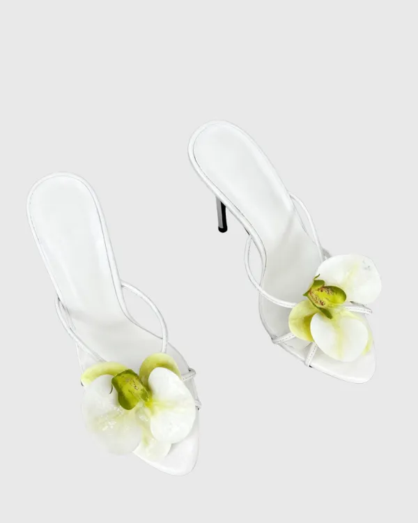 Flower Mules in White