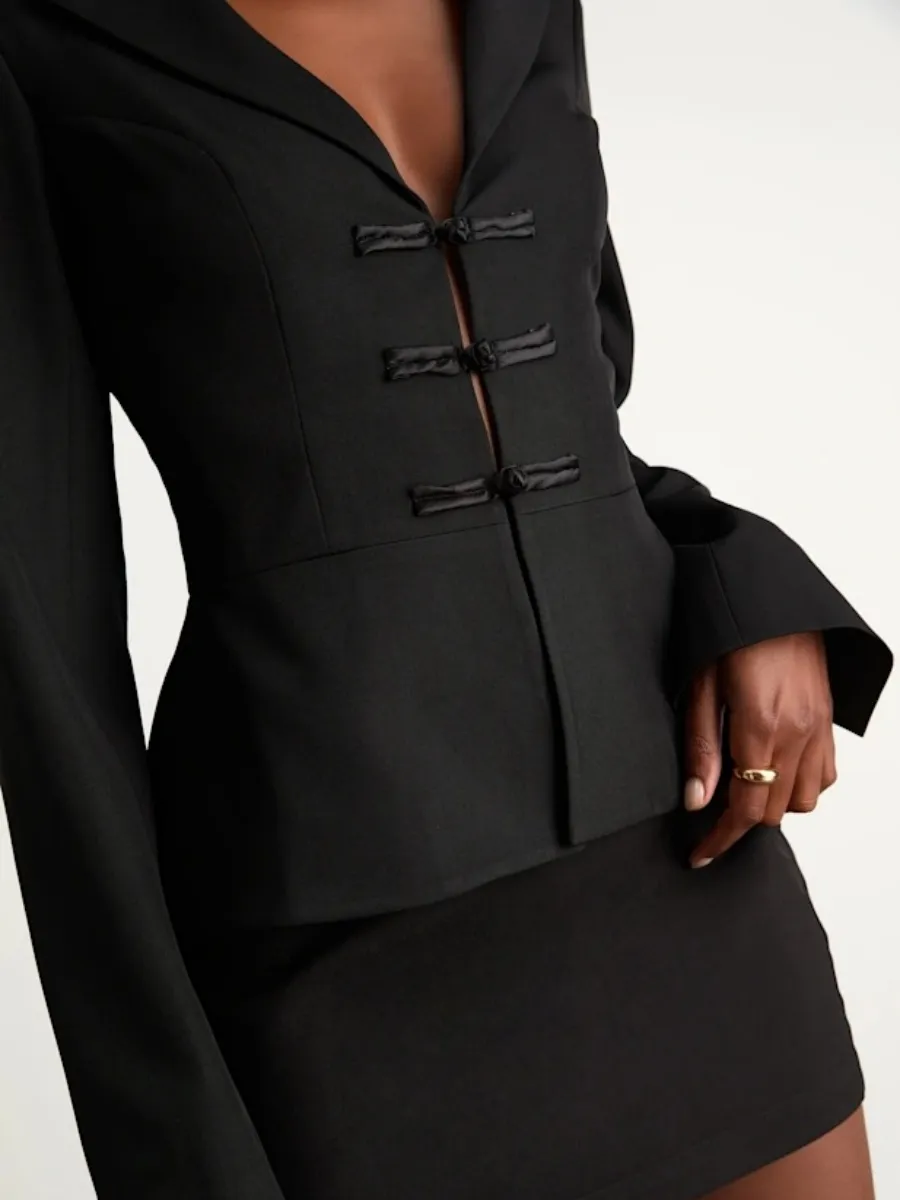 Tailored Frog Closure Blazer