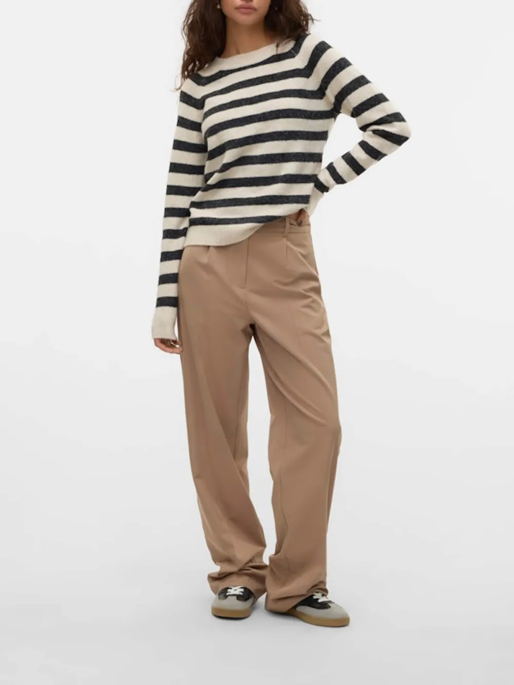 Striped Crew Neck Long Sleeve Sweaters