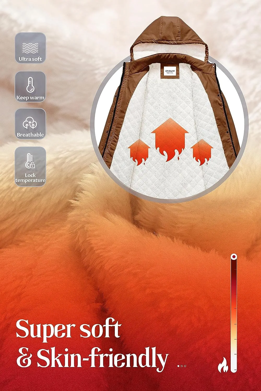 Women's Mid-Length Parka Winter Outerwear Jacket Soft Fleece Warm Snow Coat