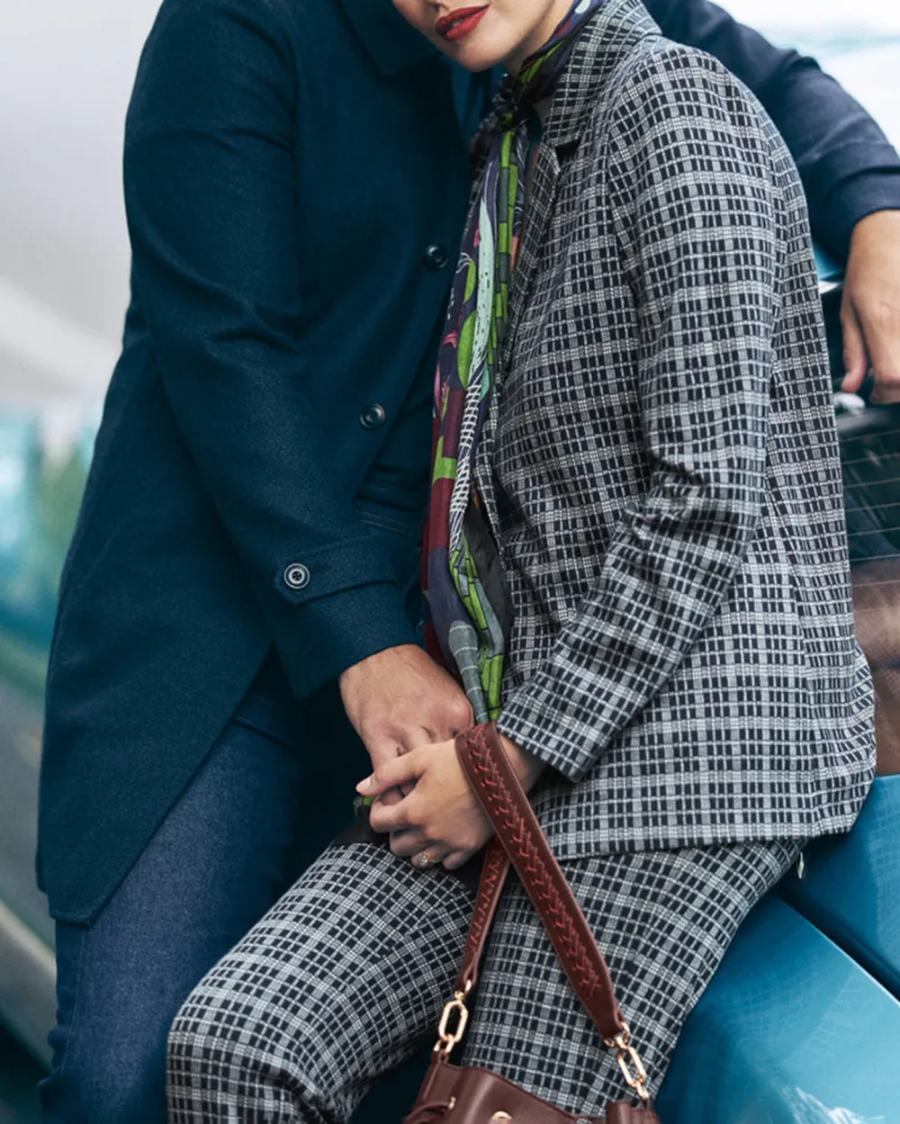 Checkered Single Breasted Blazer