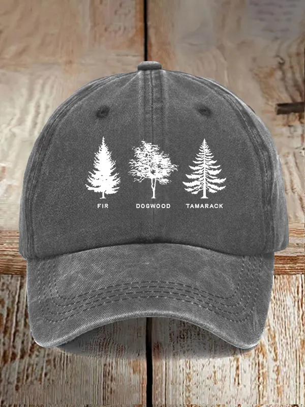 Unisex Casual FDT Tree Washed Cotton Hat