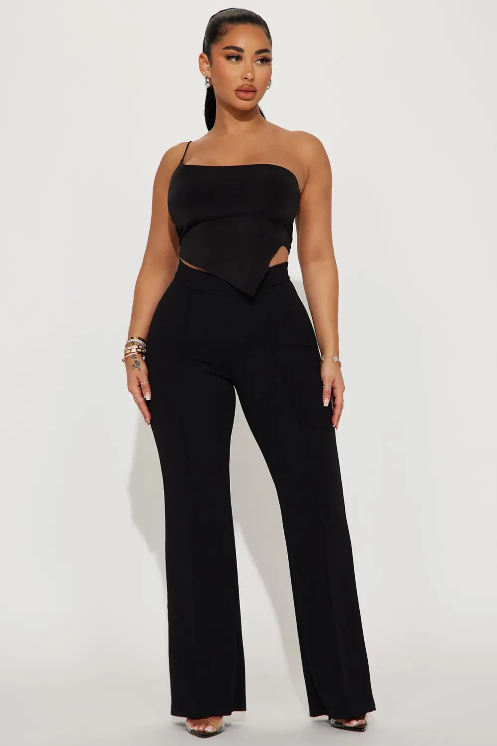 Can't Compare One Shoulder Top - Black