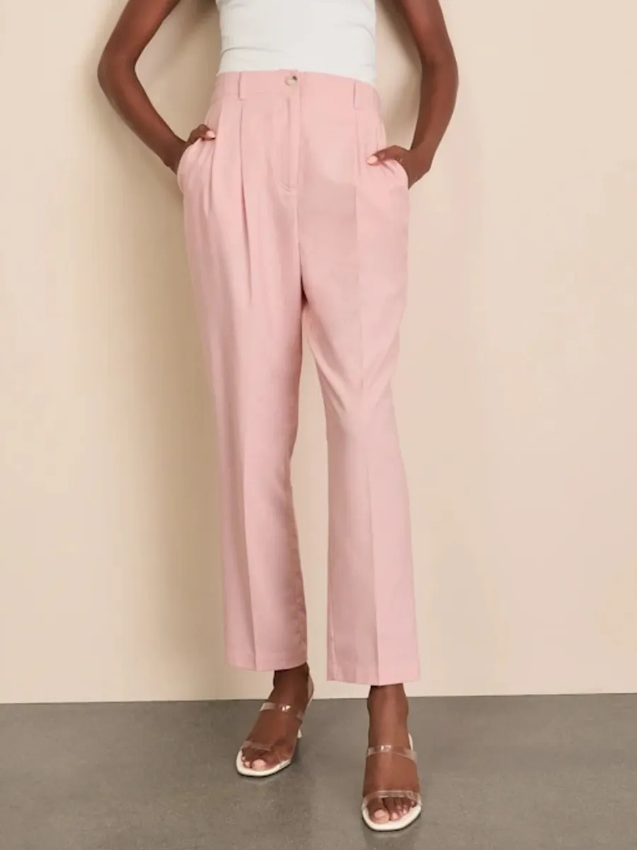 High Waist Straight Leg Pants