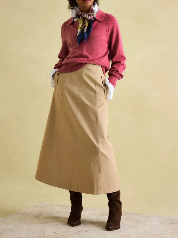 V Neck Stripe Jumper with Collar