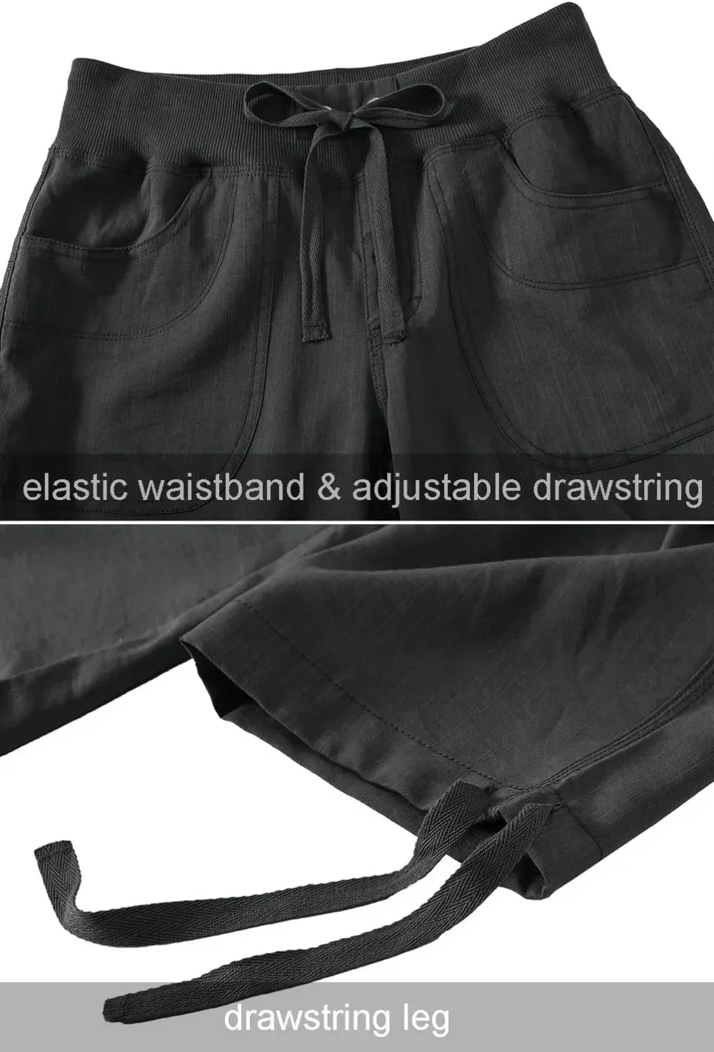 MoFiz Womens Capris with Pockets Loose Fit Casual Capri Pants Dressy Lightweight Ladies Baggy Cargo Pants for Hiking